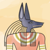 Zoom sur le portrait d'un dieu égyptien